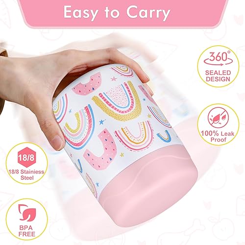 Miniatura 3 de Termo de sopa de 12 onzas para comida caliente para niños, tarro de comida aislado de boca ancha, contenedor de almuerzo a prueba de fugas, caja