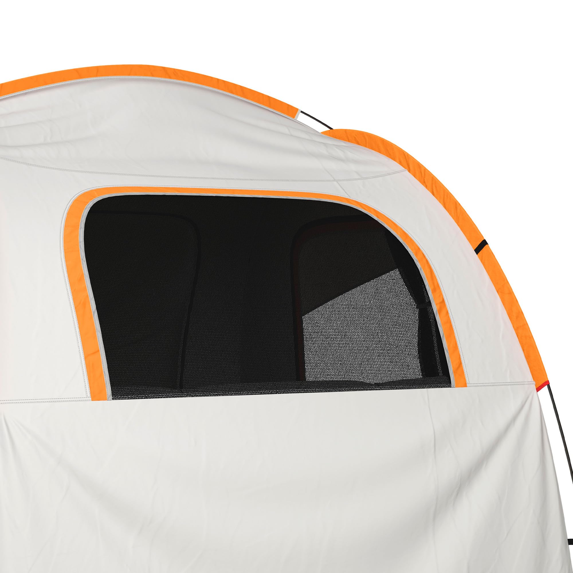 Outsunny Tenda per Auto Impermeabile a 3 Porte con Finestra in Rete, Tenda da Esterno in Poliestere, PE e Fibra di Vetro, 2.4x2.1x2.1m, Grigio e Arancione