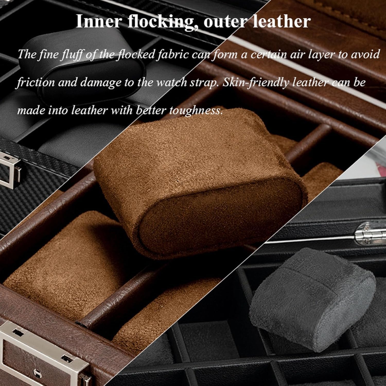 Brown,Automatic Watch Winder Box for Mechanical Watches, Double-Layer Black Cabinet-Style Storage And Display Box, Silent And Noiseless Operation
