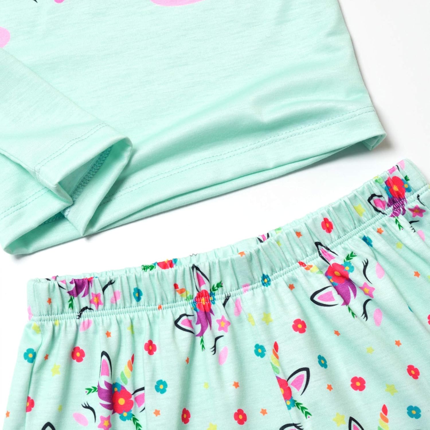QPANCY Matching Girls & Dolls Pajamas Unicorn Pj Sets Summer Cotton Sleepwear - Image 4