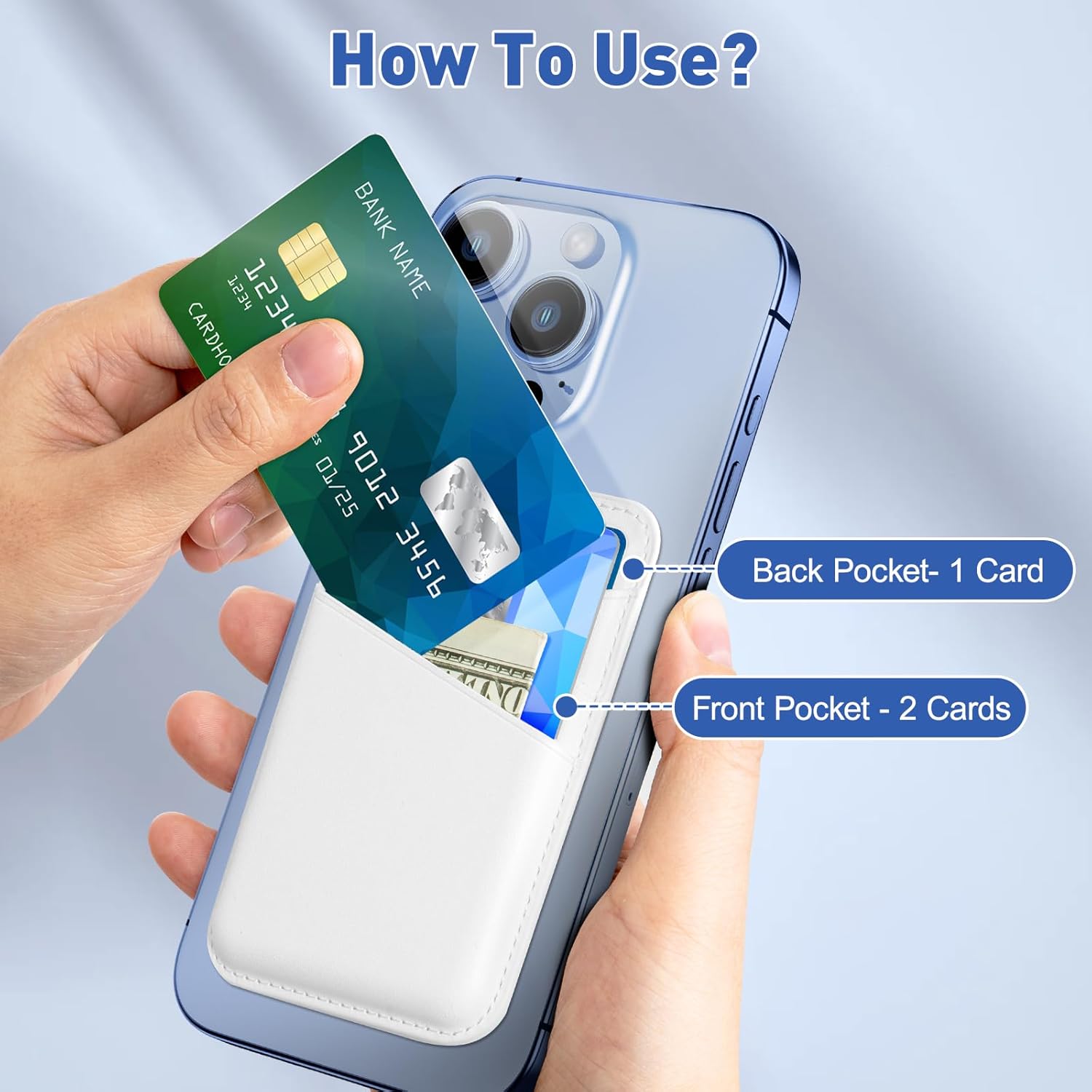 SHANSHUI Magnetic Phone Wallet, Durable Leather Wallet Credit ID Bussiness Card Holder for Back of Phone Compatible with iPhone 17/16/ 15/14/ 13/12 Mini/Plus/Pro/Pro Max - Image 3