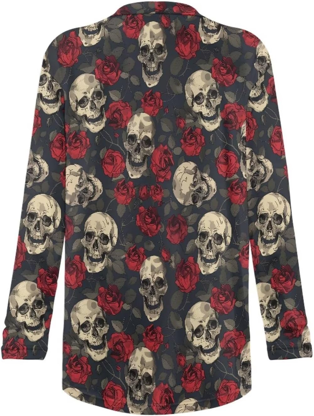 Gothic Skull Women Cardigan Sweaters Casual Open Front Cardigans Soft Draped Long Sleeve Jackets Dusters V-Neck Tops