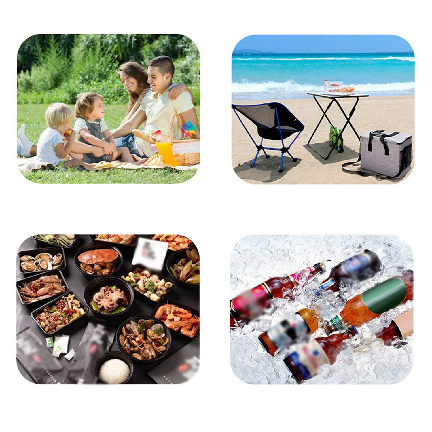 Mochila más Fresca, Bolsa térmica de Doble Capa con Aislamiento para Exteriores con abridor de Botellas, Mochila para el Almuerzo, Bolsa de Cerveza para Picnic para Hombres y Mujeres (Black)