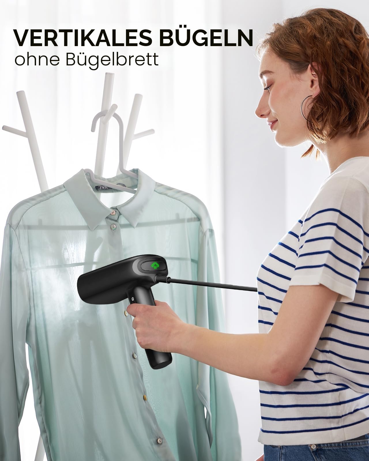 HOMEASY Reise Dampfglätter Steamer Dampfglätter 110ml Reisebügeleisen 800W Tragbare Dampfbürste 40S schnell Aufheizen Dampfbügeleisen kompakt für Urlaub, Dienstreise und Alltag