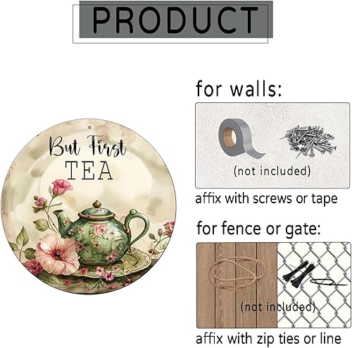 Miniatura 3 de Letrero de metal con bandera americana, letrero redondo de aluminio para casa de campo, cocina, exteriores, exteriores, hogar, patio, decoración de