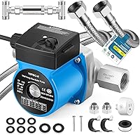 Crispaire Instant Hot Water Recirculating Pump Kit: 304 SS Valve, 20in PEX Lines, Smart Plug for Tank Heaters
