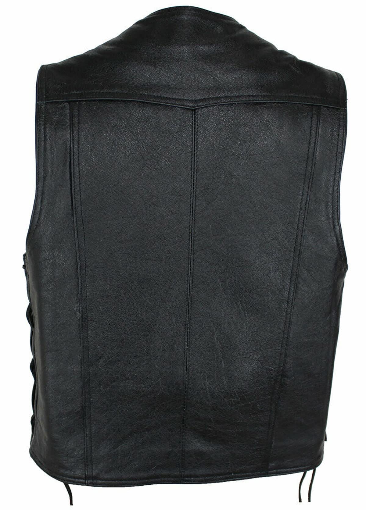 EURO STARS Lederkutte Herrn Biker Druckknöpfe LederwesteSchwarz, Herren Lederkutte, Choppers Lederweste, Rockerweste, Clubweste, Lederkutte, Kutte, Leather Vest black