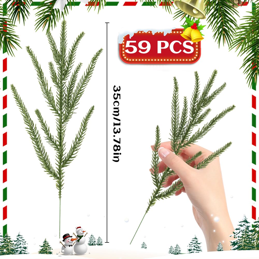59 künstliche Tannenzweige für Weihnachten
