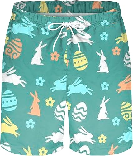 Miniatura 2 de Men's Shorts Casual Easter Holiday Drawstring Summer Beach Shorts with Elastic Waist and Pockets