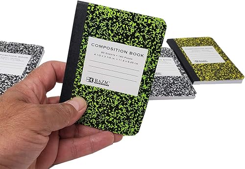 Miniatura 2 de Mini libro de composición  Cuaderno, cubierta de mármol, diario rayado para escribir 4.5 x 3.25 pulgadas, 80 hojas cada uno (paquete de 6)