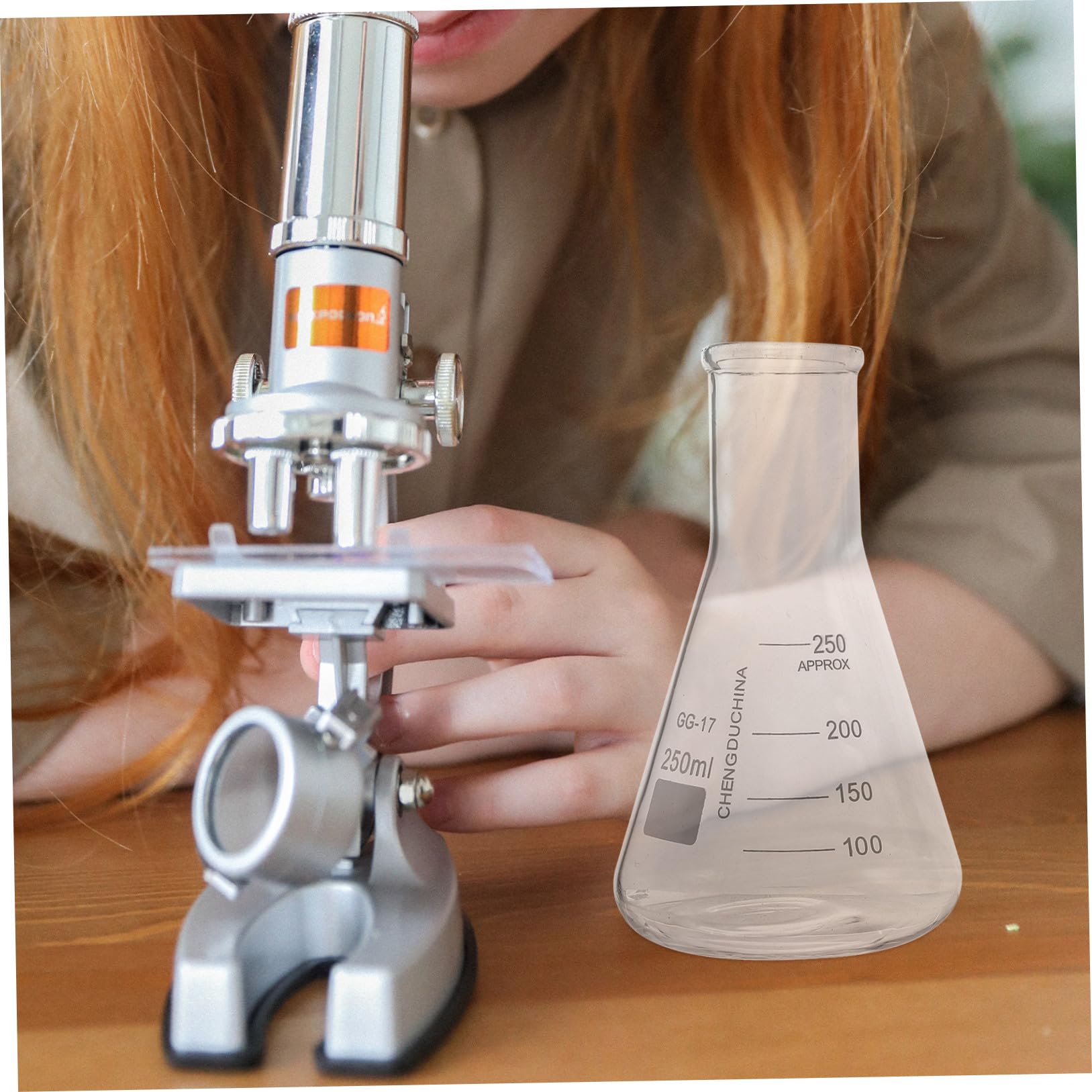 9piezas Material De Laboratorio Científico Vidrio Cilindro Graduado Vaso De Precipitado y Matraz Truncado Para Experimentos Químicos y Educativos
