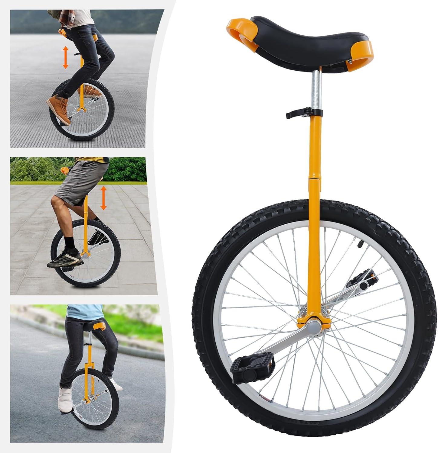 20 Inch Wheel Outdoor Unicycle, Unicycles for Adults Unicycle for Balance Training Outdoor Fitness with Adjustable Seat and Anti-Skid for Outdoor Sports Fitness Exercise