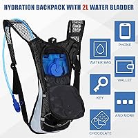 Vista 4 de Chunful Hydration Backpack with 2L Water Bladder, Lightweight Hydration Pack Outdoor Water Backpack for Men Women Running Cycling Biking Climbing