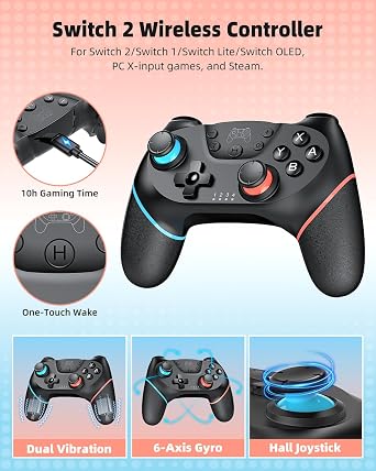 Switch 2 Pro Controller Accessories Bundle for Nintendo, 17-in-1 Kit