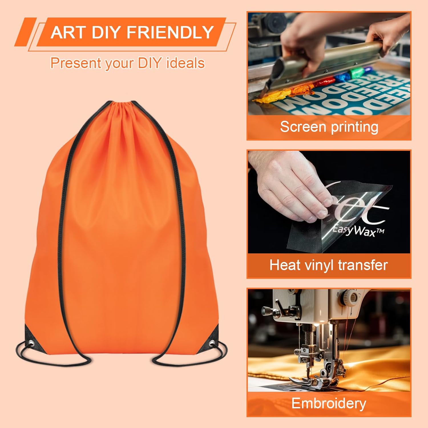 PAXCOO 45Pcs Drawstring Backpack Bulk Drawstring Bags Cinch Sack Bag Nylon Draw String Sport Bag, 15 Colors