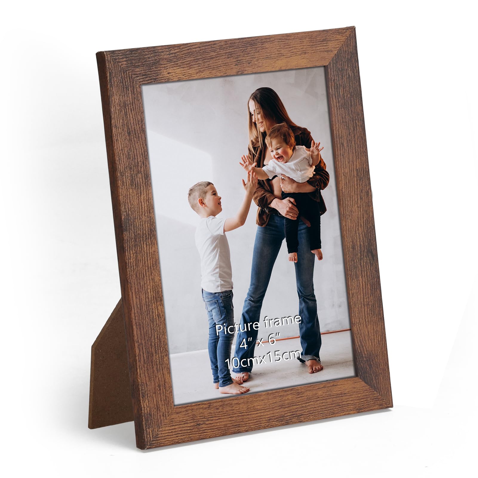 Vasemouh Brown 6x4 Photo Frame, Vintage MDF Wooden Picture Frame for Living Room, Bedroom and Office, Wall or Tabletop Display, Vertical or Horizontal, Single — image 1