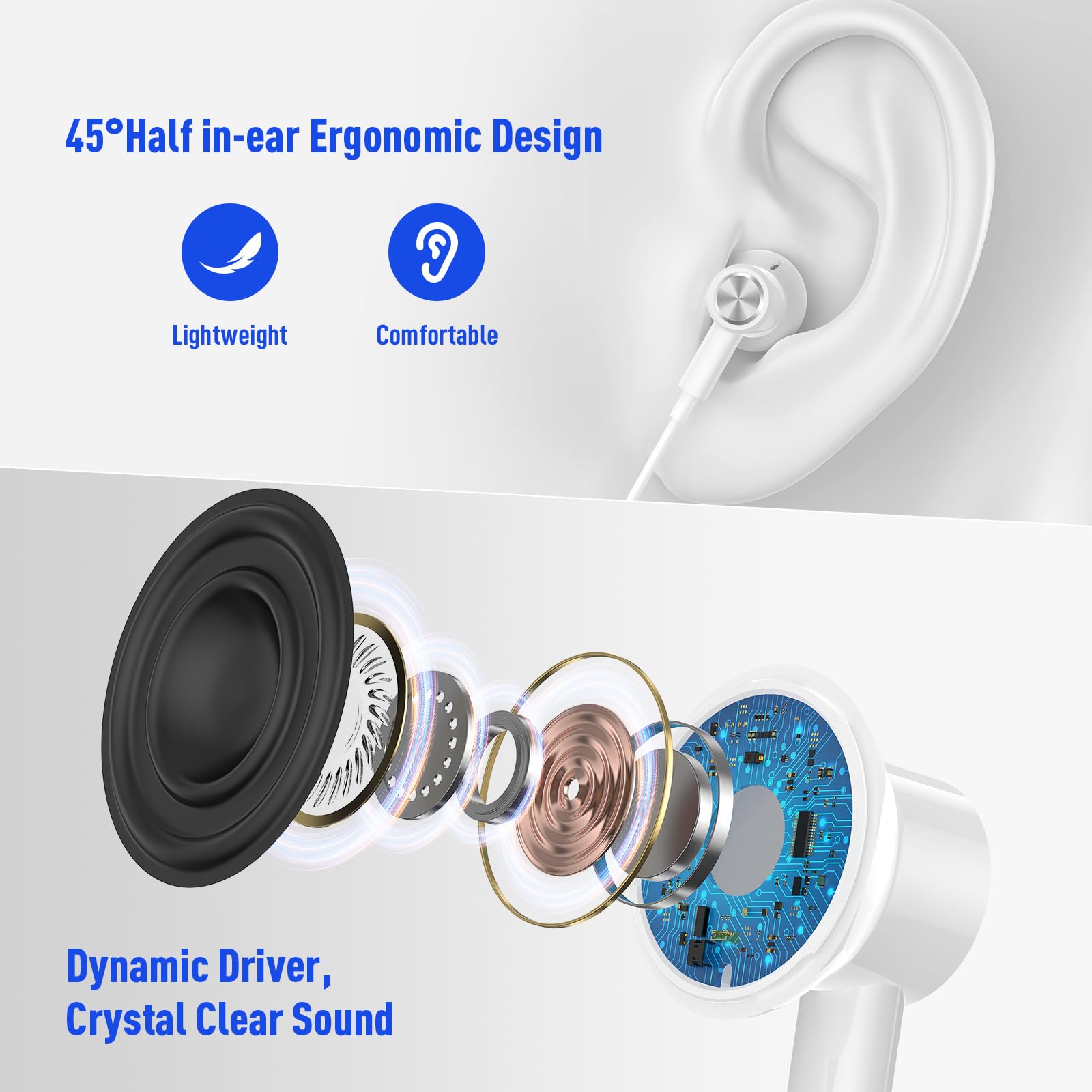 Auriculares USB para PC, portátil, magnéticos, de 7.5 pies, con cable, con control de micrófono, cable de aislamiento de ruido, auriculares para MacBook Pro, oficina, trabajo, escuela, zoom y 4