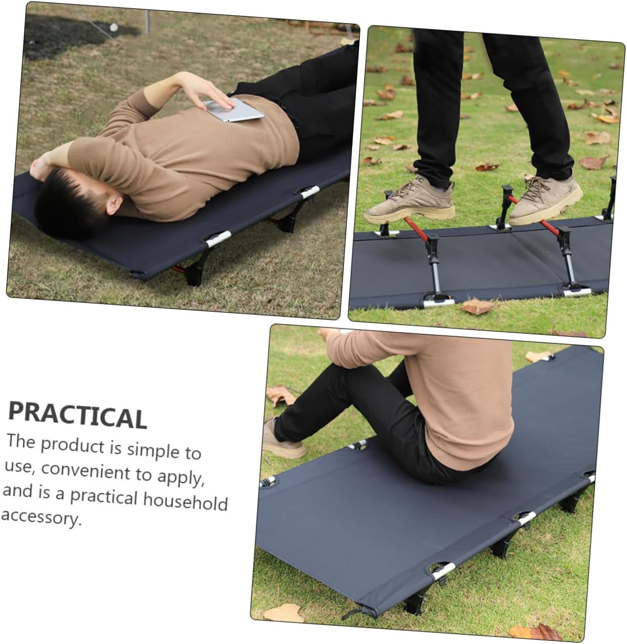 Totority Portable Folding Cot Bed for Camping Outdoor Sleeping Quick Setup Lightweight Guest Bed Carry Bag for Travel and Compact Design