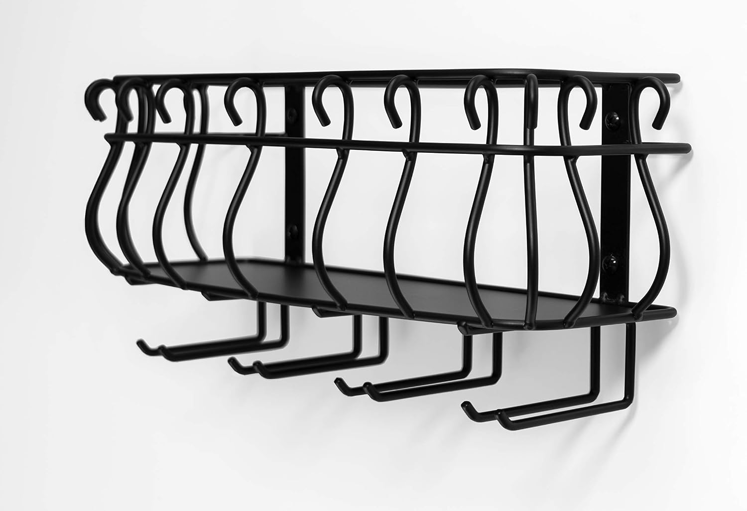 Mango Steam Balcony Wall Mounted Wine Rack with Stemware Holder
