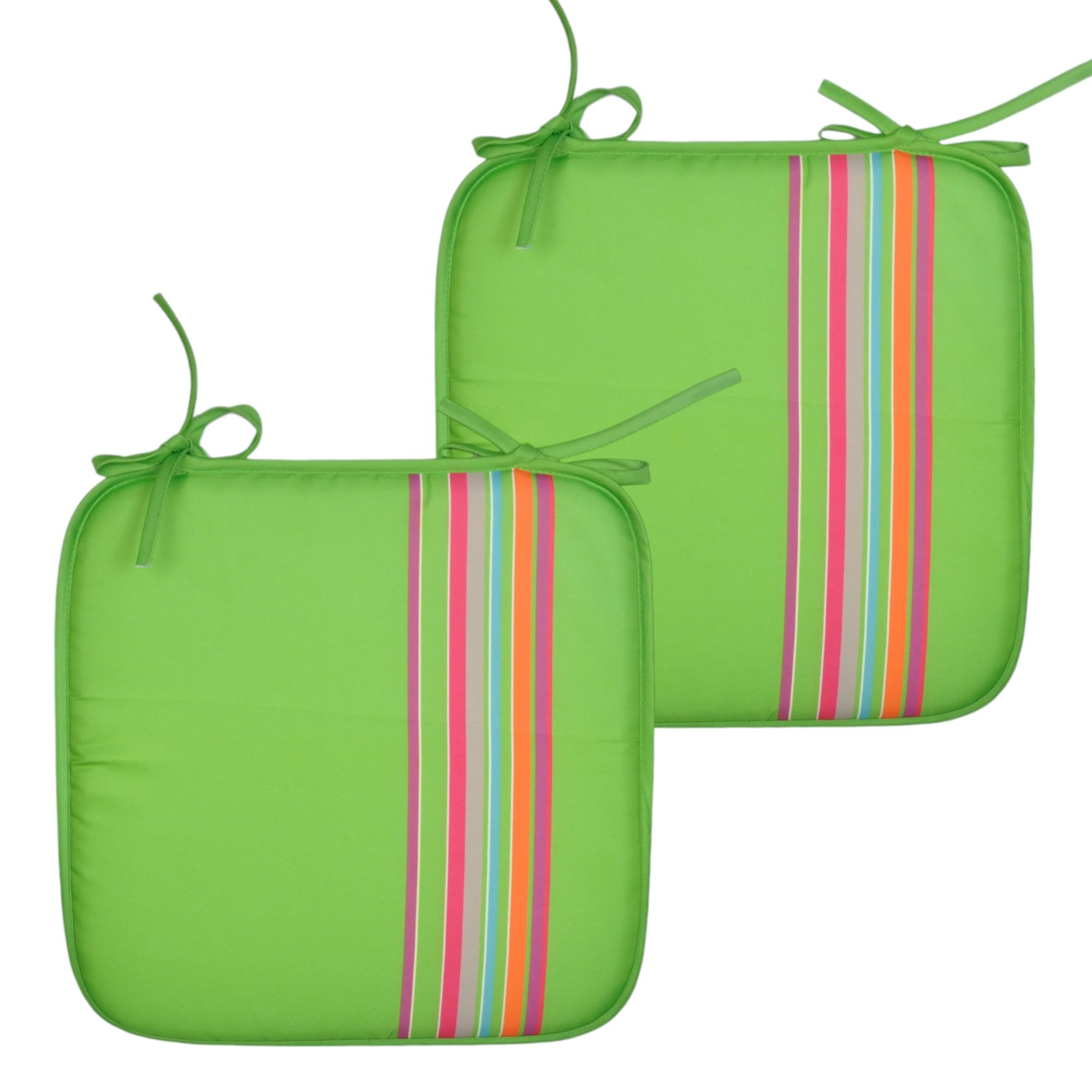 Cojines Acolchados para sillas de Cocina, cojin para terraza, jardín, balcón, Comedor. Tamaño 38x38cm. Cojines Asiento para sillas Interior y Exteriores. (Verde 2 pzas)