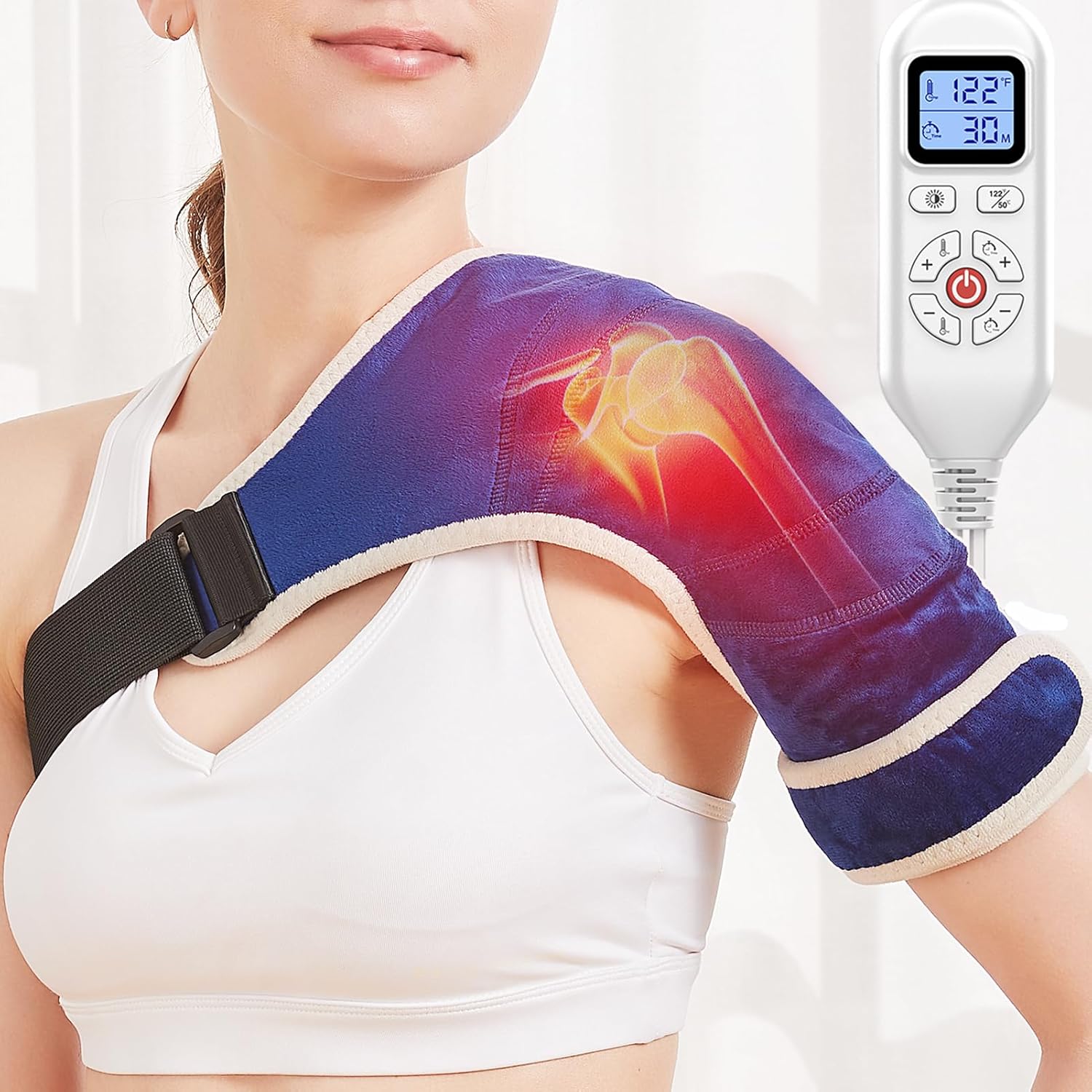 CAMECO 1 PACK Heated Shoulder Brace for Rotator Cuff, Heated Shoulder Wrap for Pain