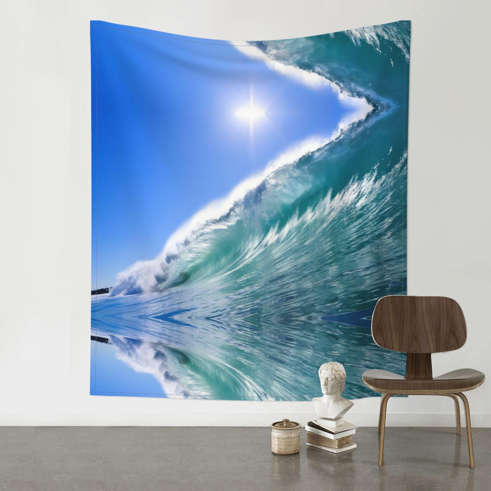 YYHWHJDE Big Ocean Wave Prints 60x51in Wall Tapestry – High-Grade Polyester Throw for Dorm, Beach & Home Decor