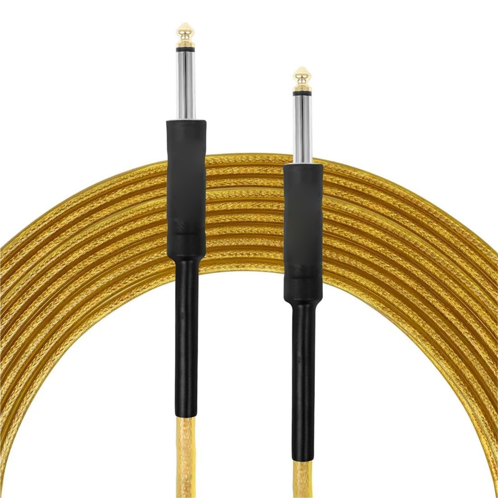 Kabel Do Gitary Linia Przyłączeniowa Kabla Gitarowego Basowego 6,35 MM Podwójny Prosty Wzmacniacz Transmisyjny 10 M Trwały(Yellow)