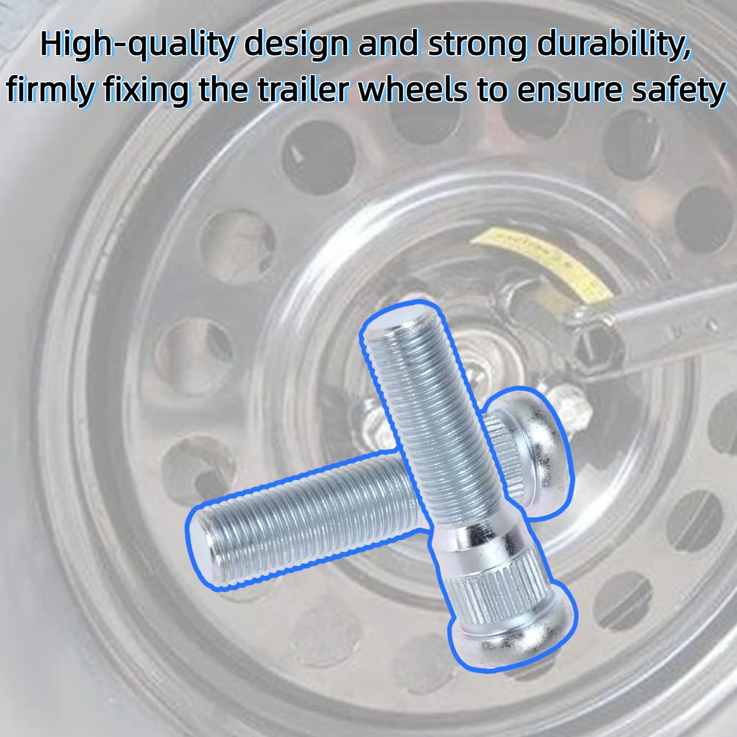 12Sets Wheel Stud with Nuts for Traile for Lippert Trailer for Axles 3500 lb to 4400 lb with 1/2"-20 UNF Thread Size, 0.617" Spline, 0.77" Head, 2.2" Total Length