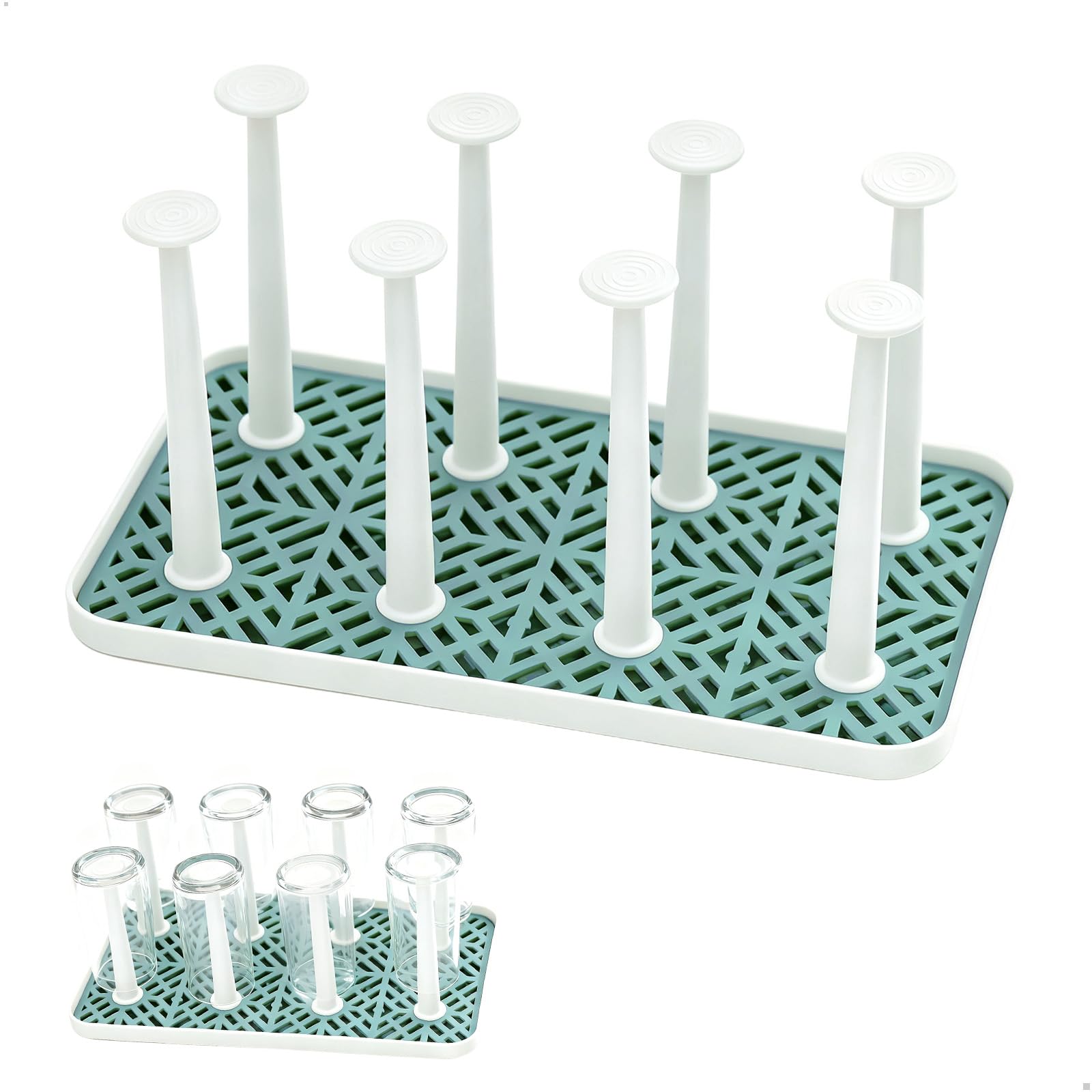 Escurre Biberones, Seca Biberones Secador Biberones, Organizador Desmontable con Bandeja Antideslizante para Cocina Restaurante Salón, Seca 8 Biberones
