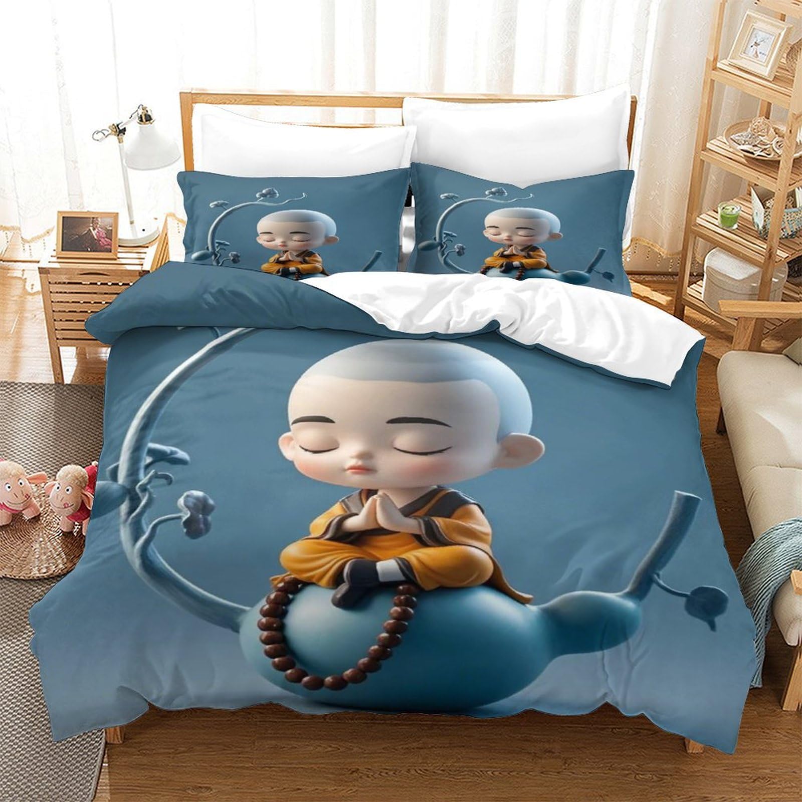 Literie microfibre douce contre les nuits agitées, housse de couette Buddha 220x240