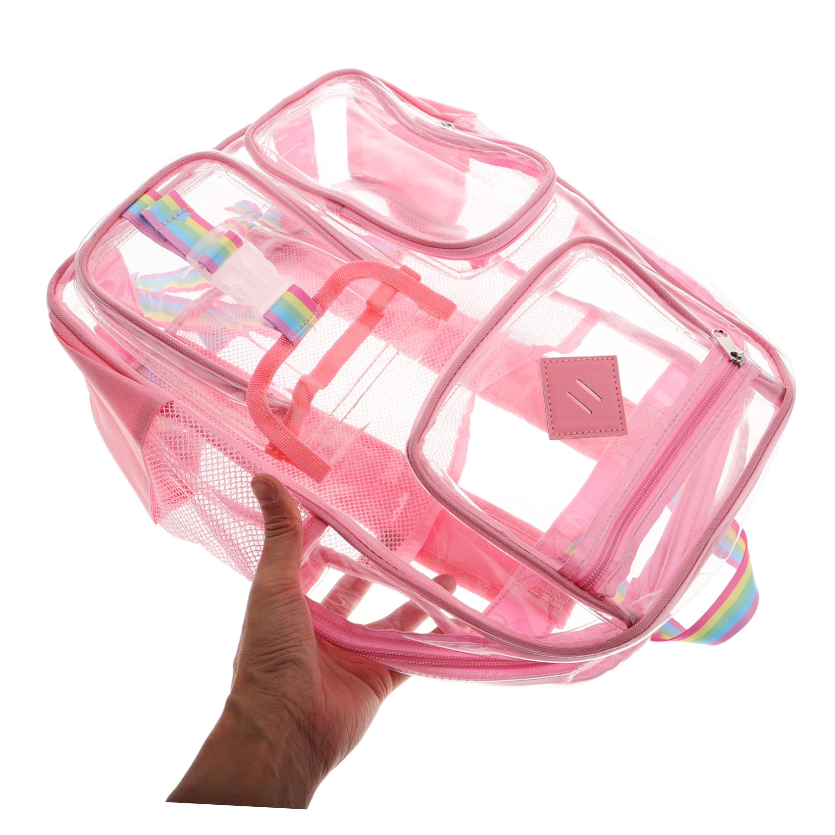 Zaino Trasparente in Pvc Per Scuola Viaggi e Eventi Borsa Scolastica Spaziosa e Adatta Ragazzi e Ragazze Design Moderno e Capienza Ampia Per Libri e Accessori