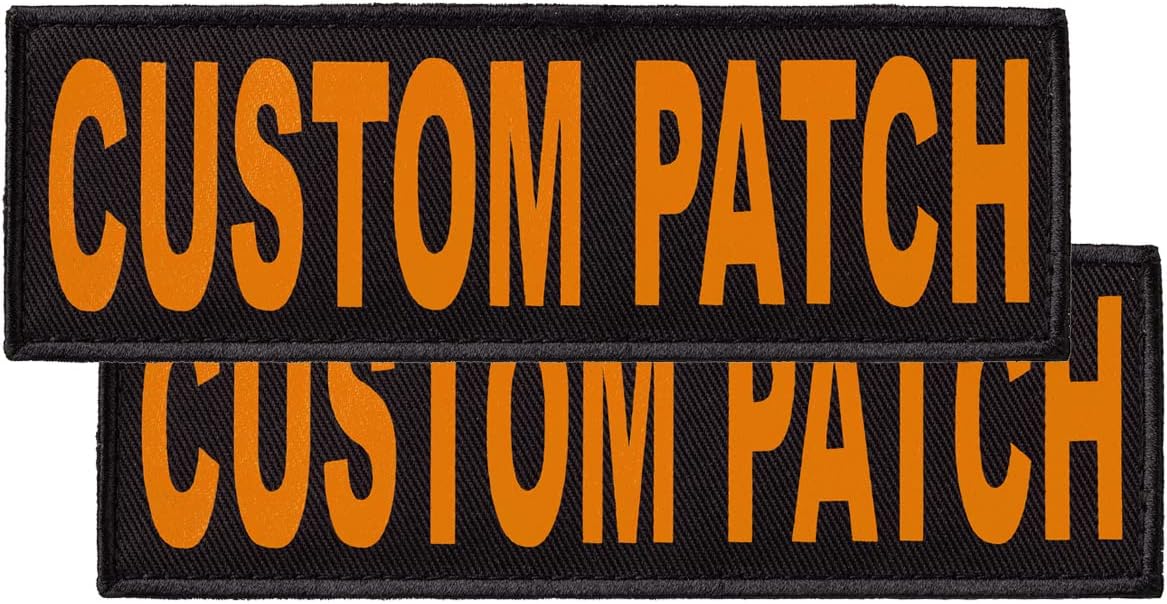 Dogline Custom Lilac Text Patch for Vest Harness Or Collar Customizable Text Personalized Patches with Hook Backing Name Service Dog in Training Emotional Support (2 Patches) - 4" x 11"