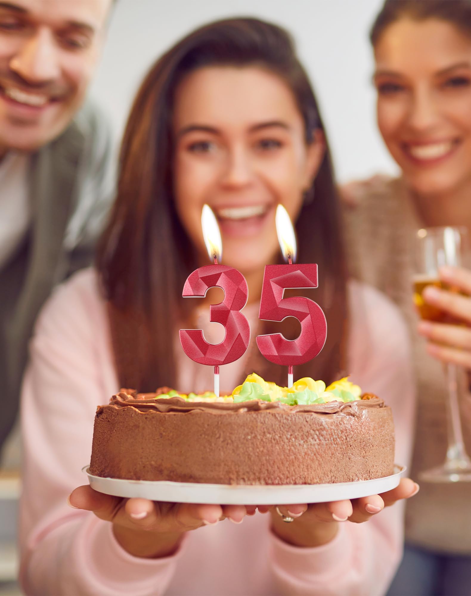Mciskin Lot De 6 Bougies D'anniversaire Rouges En Forme De Chiffre 18 Pour Gâteau Avec