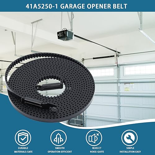 Vista 31 de Correa de transmisión 41A5434-13A, correa de apertura de puerta de garaje de 257 pulgadas 41A5434-13 para puertas de garaje de 8 pies de alto