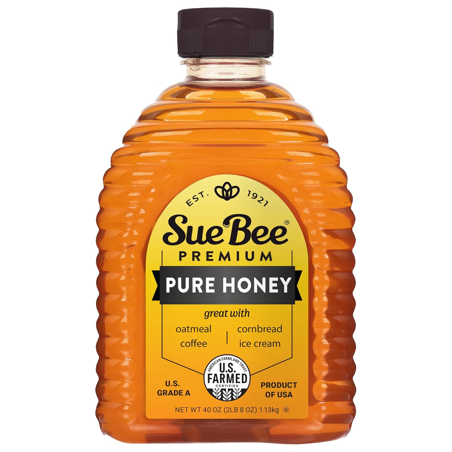 Sue Bee Pure Premium Honey 40 oz US Grade A - 100% Pure USA Honey from Family Beekeepers