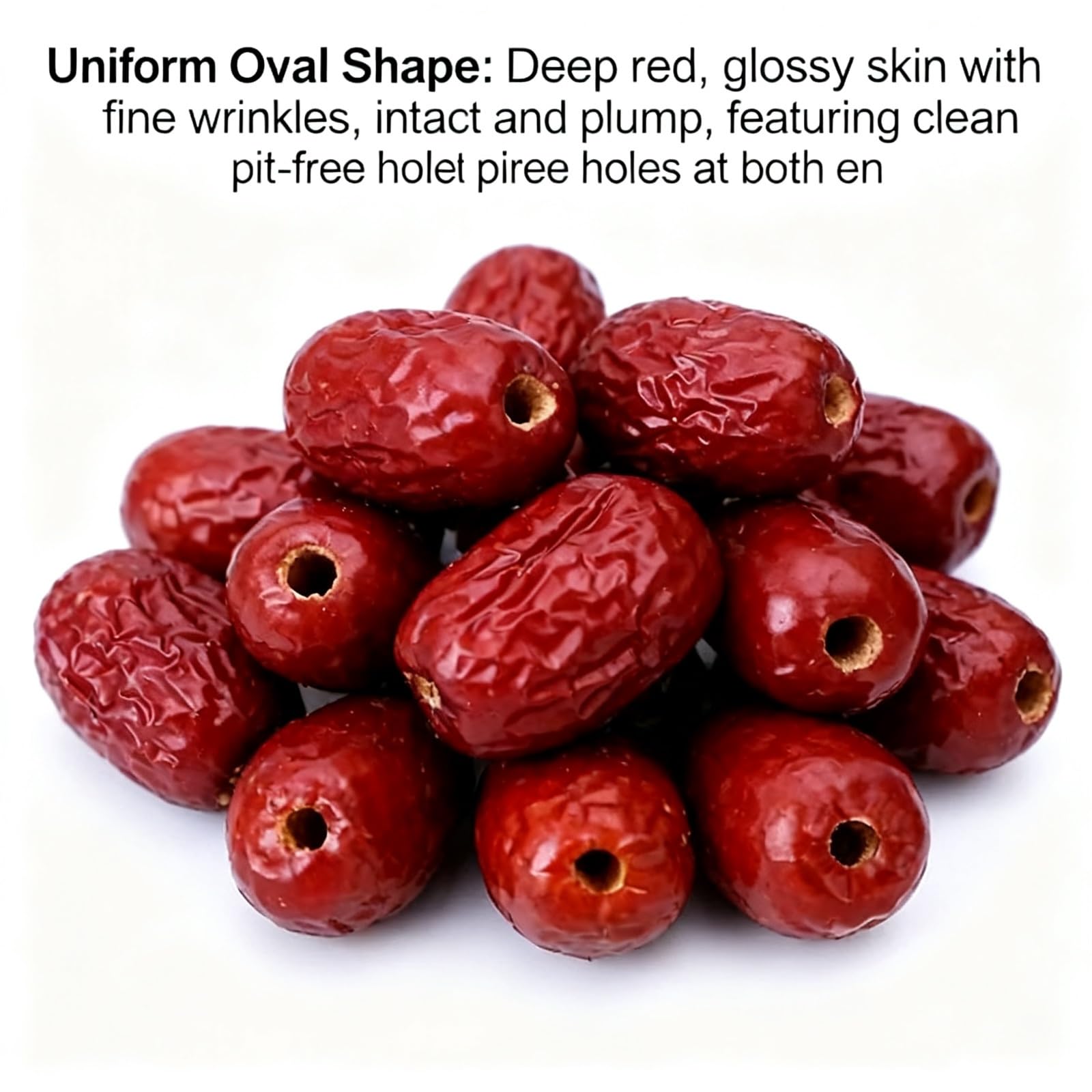 250 g de dátiles rojos secos, azufaifas de pulpa gruesa y corazón pequeño, dulces naturales, té, gachas, sopa y repostería.(1000g)