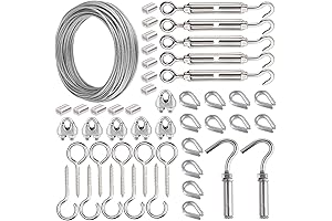 Premium 1/16" Stainless Steel Turnbuckle Curtain Wire Kit