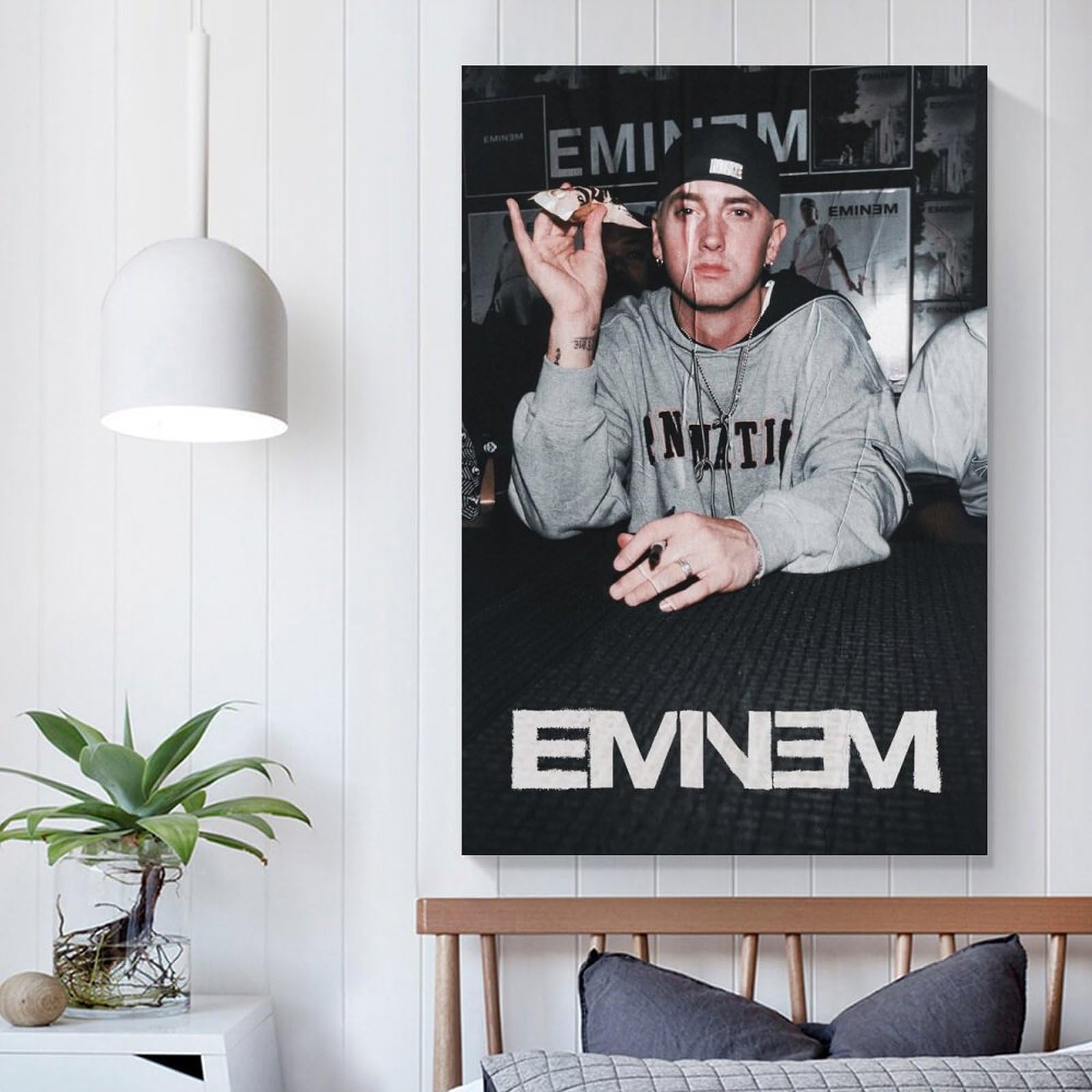 Amazon.co.jp: マイルエミネムラッパースター ポスター 2 キャンバス