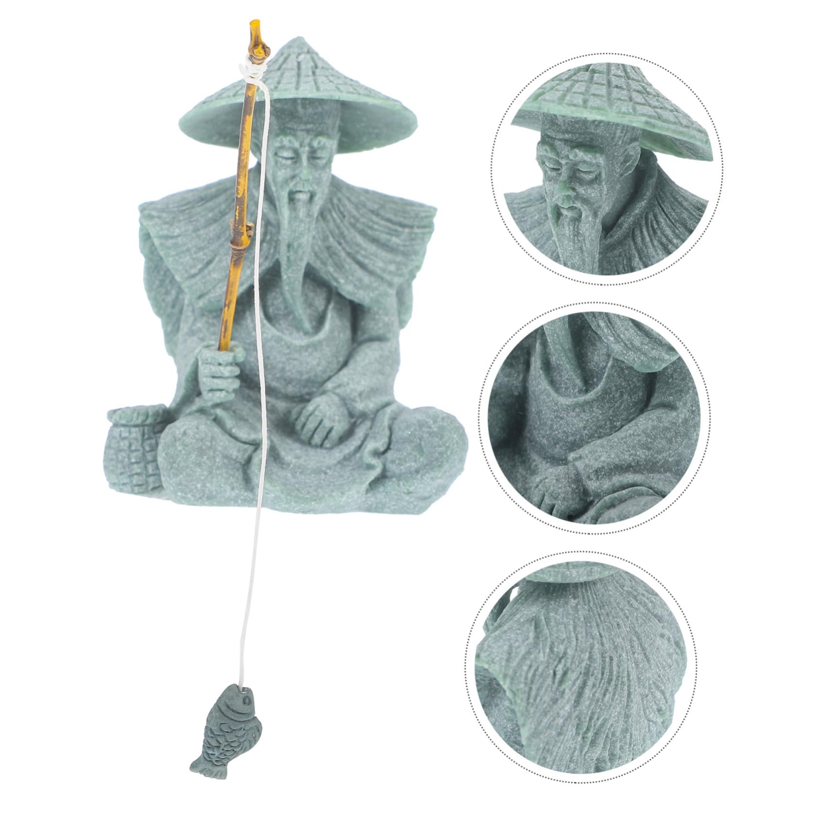 Zerodeko 4 Pezzi Rockery Fish Tank Toy Aquarium Decor Seduto Pesca Figura Spiaggia Pescatori Piccolo Robot Ad Aria Figurine Acqua Animale Bonsai Pesci Acquari