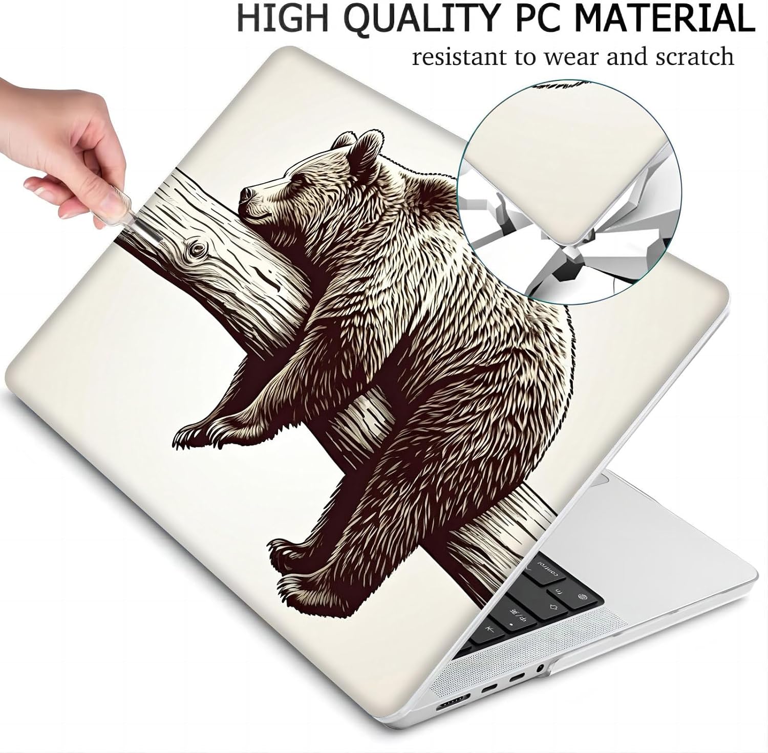 Compatible with MacBook Neo 13-inch, Hard Shell Case with Keyboard Cover and Screen Protector (A3404 A18 Pro chip, 2026 Release) - Bears MC21673