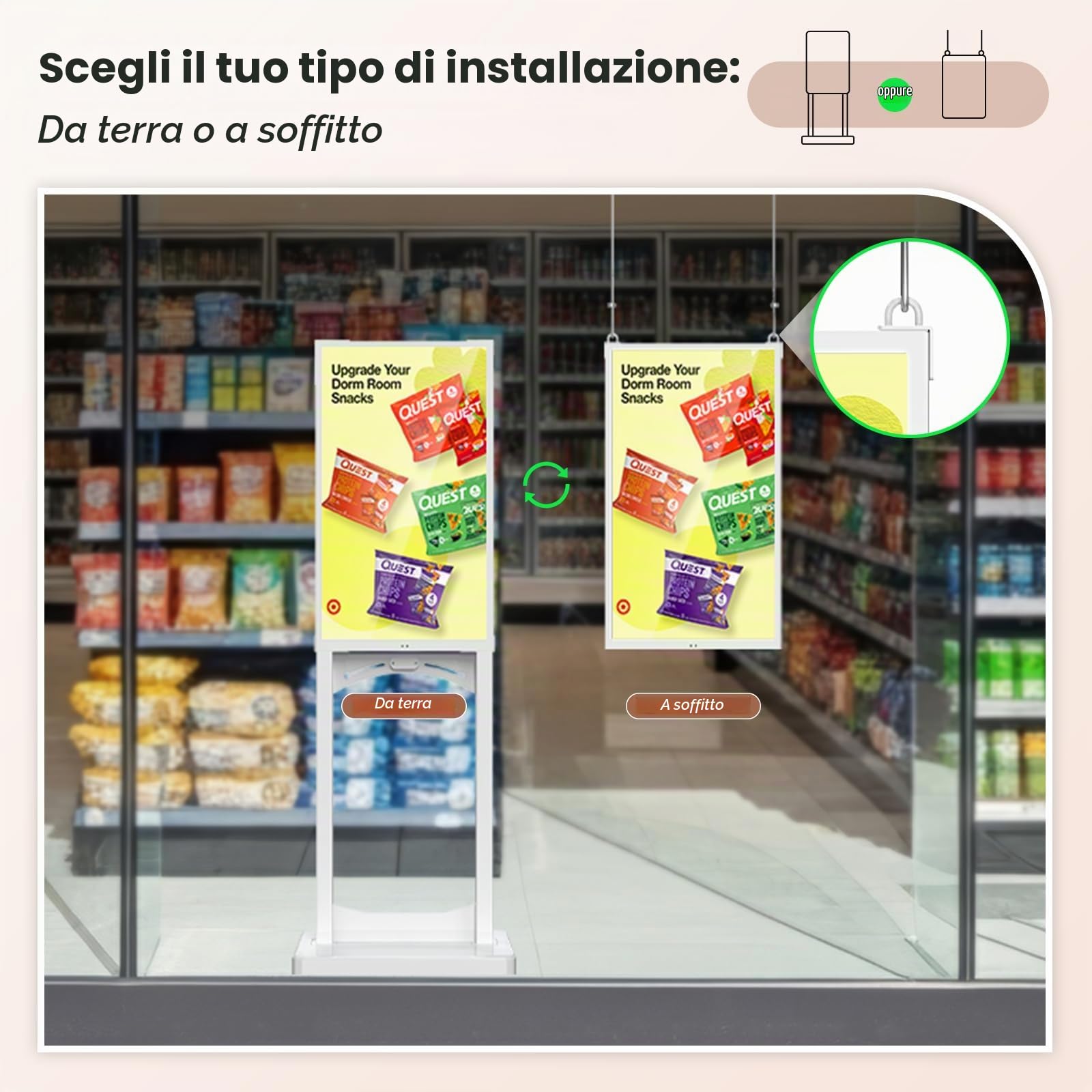 Display digitale da 32 pollici, 2 GB di RAM, 32 GB di memoria 32 GB