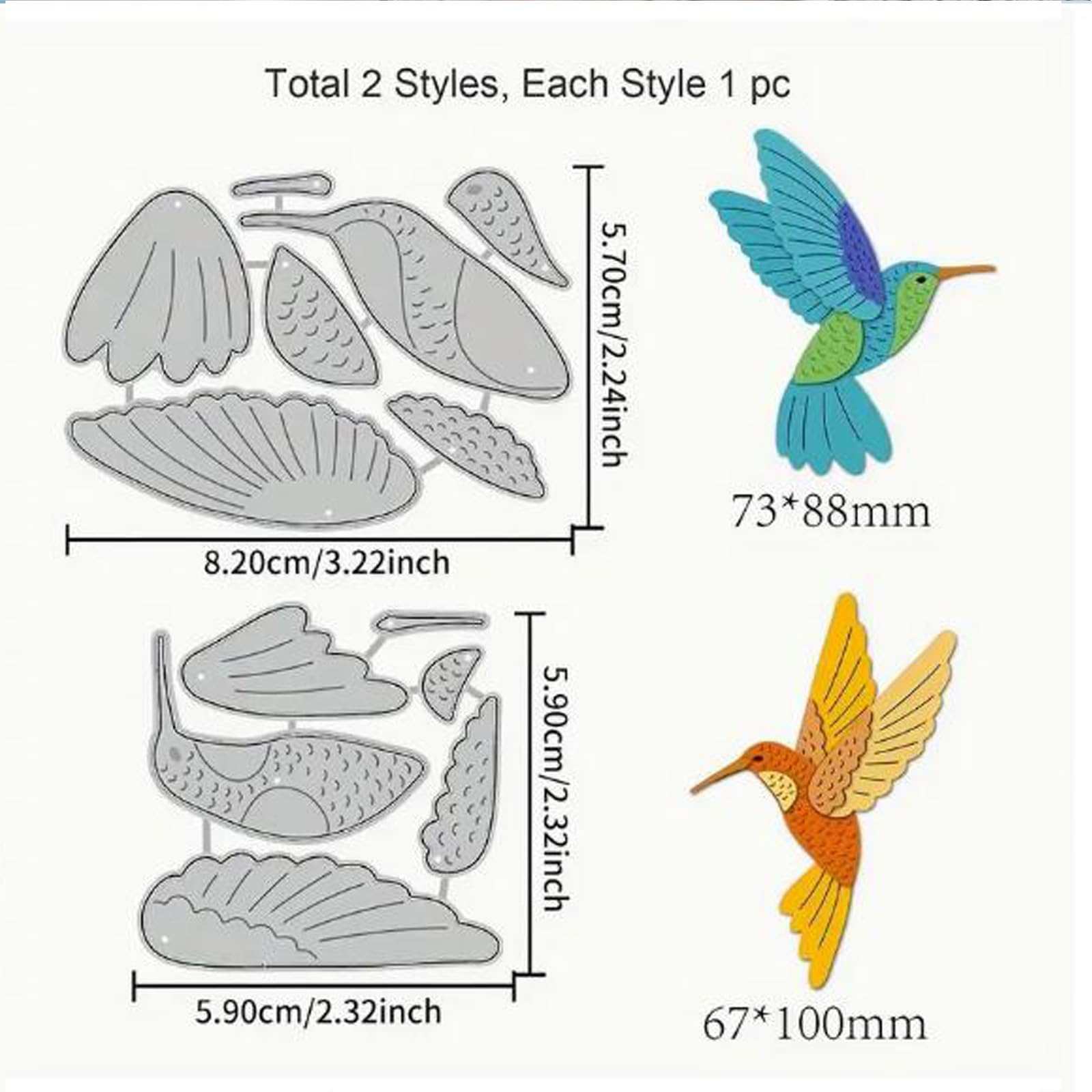 Fustelle Metalliche Colibrì E Uccellini + Scritta Merry Christmas: Set Per Scrapbooking E Biglietti Fai Da Te
