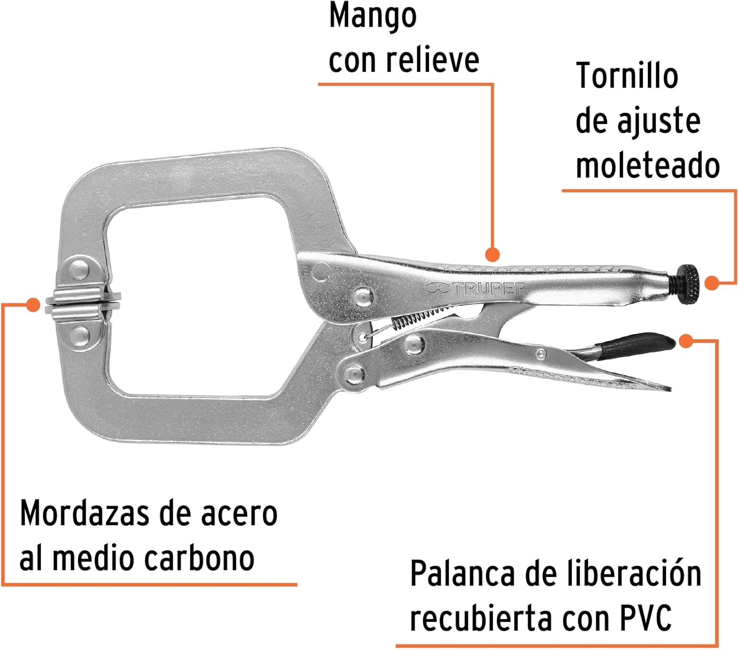 TRUPER PPC-9R C Clamp Swivel Tip Locking Pliers 9" (23Cm)