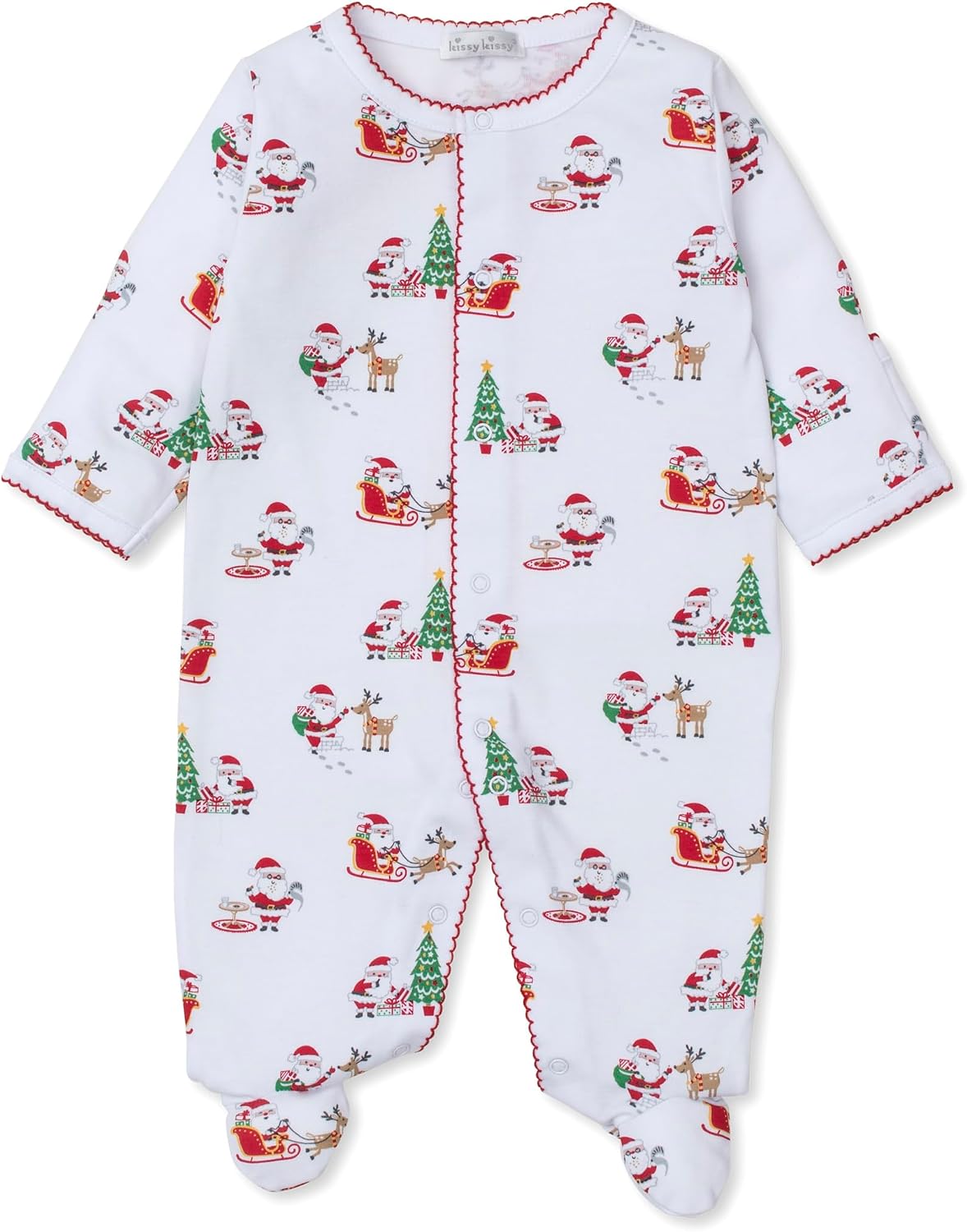 kissy kissy Neutral Baby Christmas Magic Print Footie