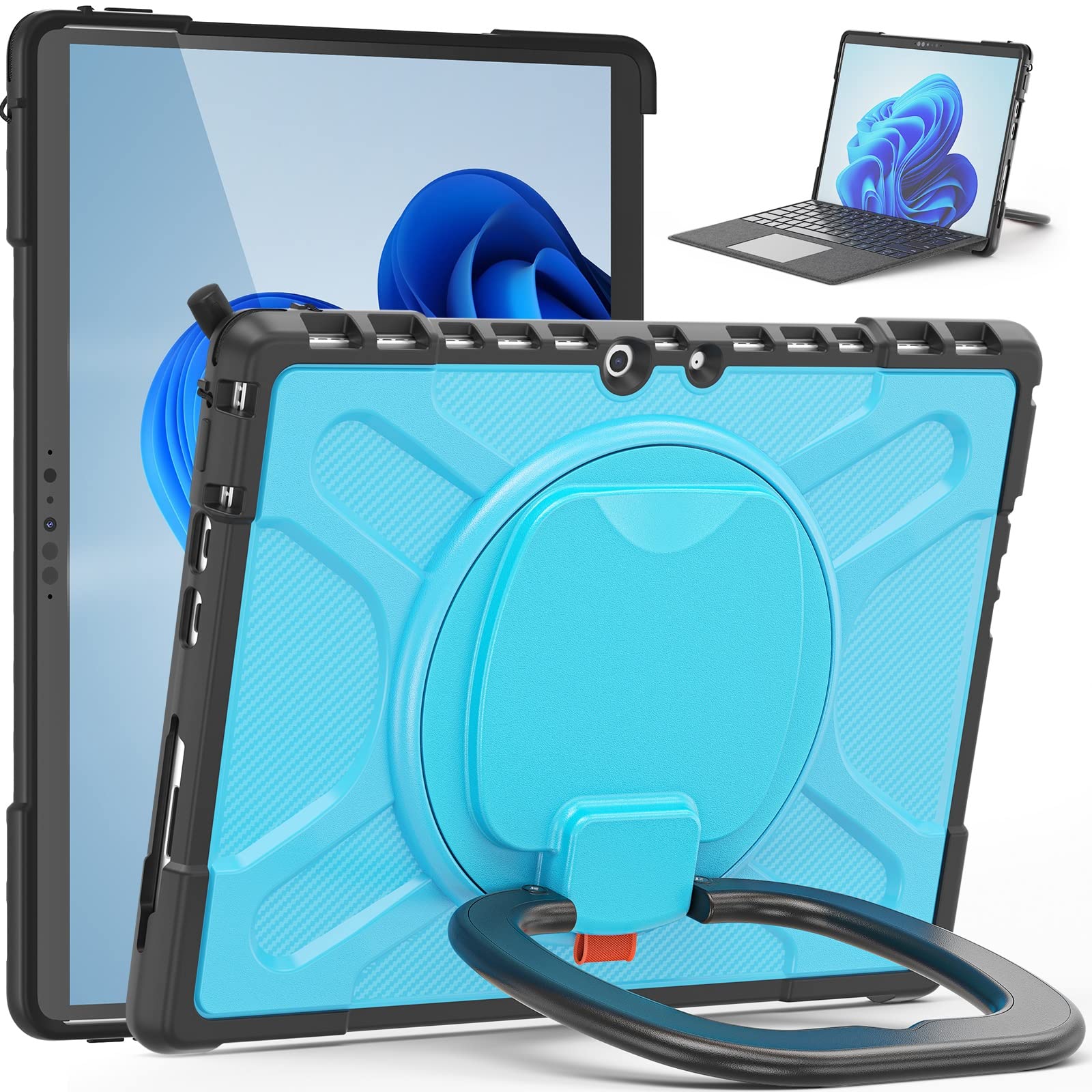 Coque antichoc Microsoft Surface Pro 8 avec béquille robuste bleue - 8