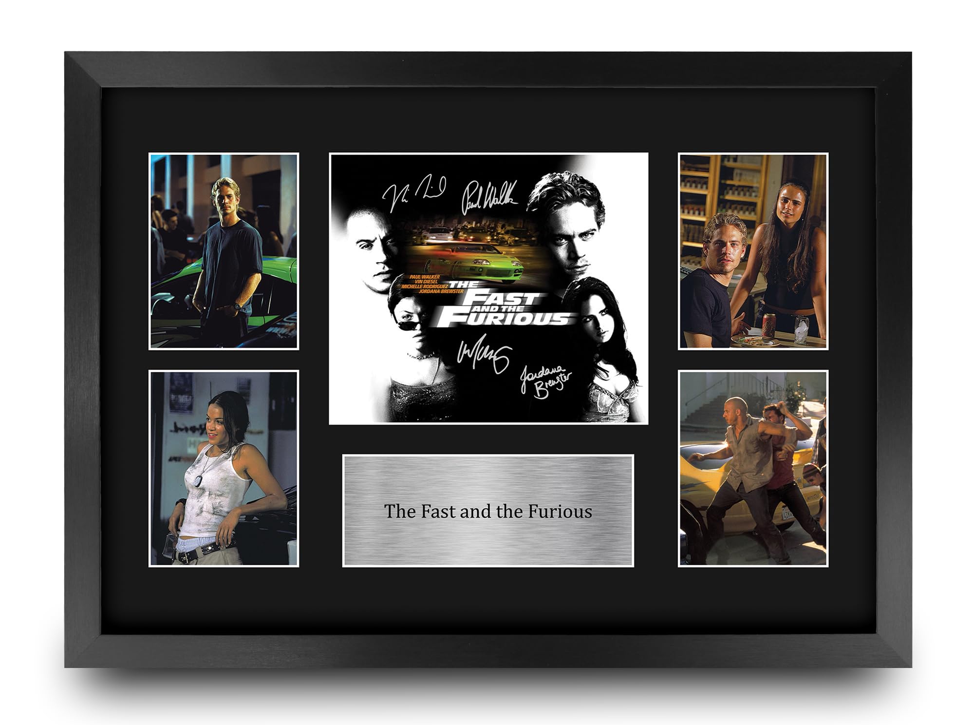 HWC Trading The Fast and the Furious Gifts Printed Signed Autograph Presentation Display Montage for Movie Memorabilia Fans - A3 Framed