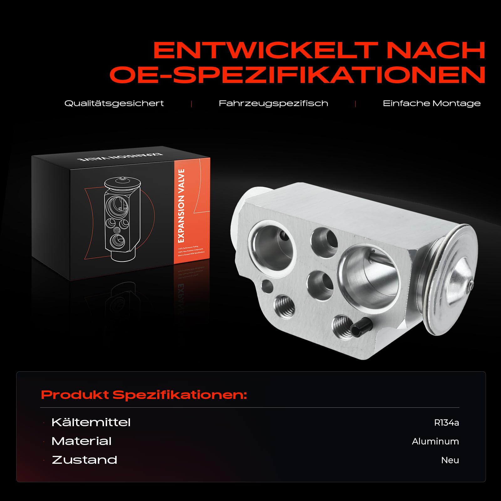 Frankberg 1x Expansionsventil Klimaanlage Vorne Kompatibel mit M.u.l.t.i.v.a.n V 1.9L-3.2L 2003-2015 Transporter V 1.9L-3.2L 2003-2015 Replace# 7H0820679