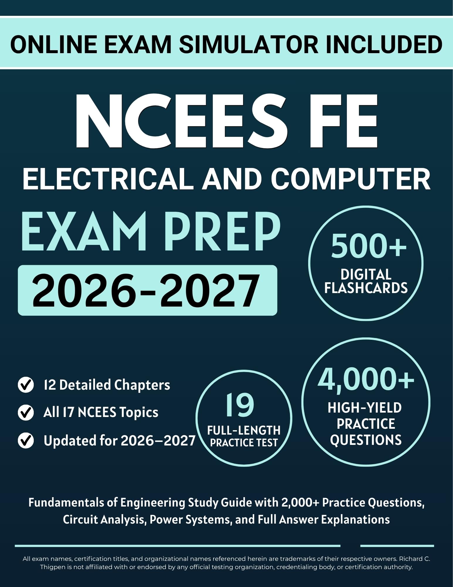 NCEES FE Electrical and Computer Exam Prep: Fundamentals of Engineering Study Guide with 2,000+ Practice Questions, Circuit Analysis, Power Systems, and Full Answer Explanations (English Edition)
