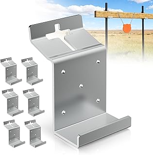T Post Bracket,T Post Target Hanger for AR500 Steel Targets,Vertical T Post Mounting Bracket, T Post Camera Mount,Steel Target Hangers for 2X4 Wood Board Outdoor Shooting-6PCS