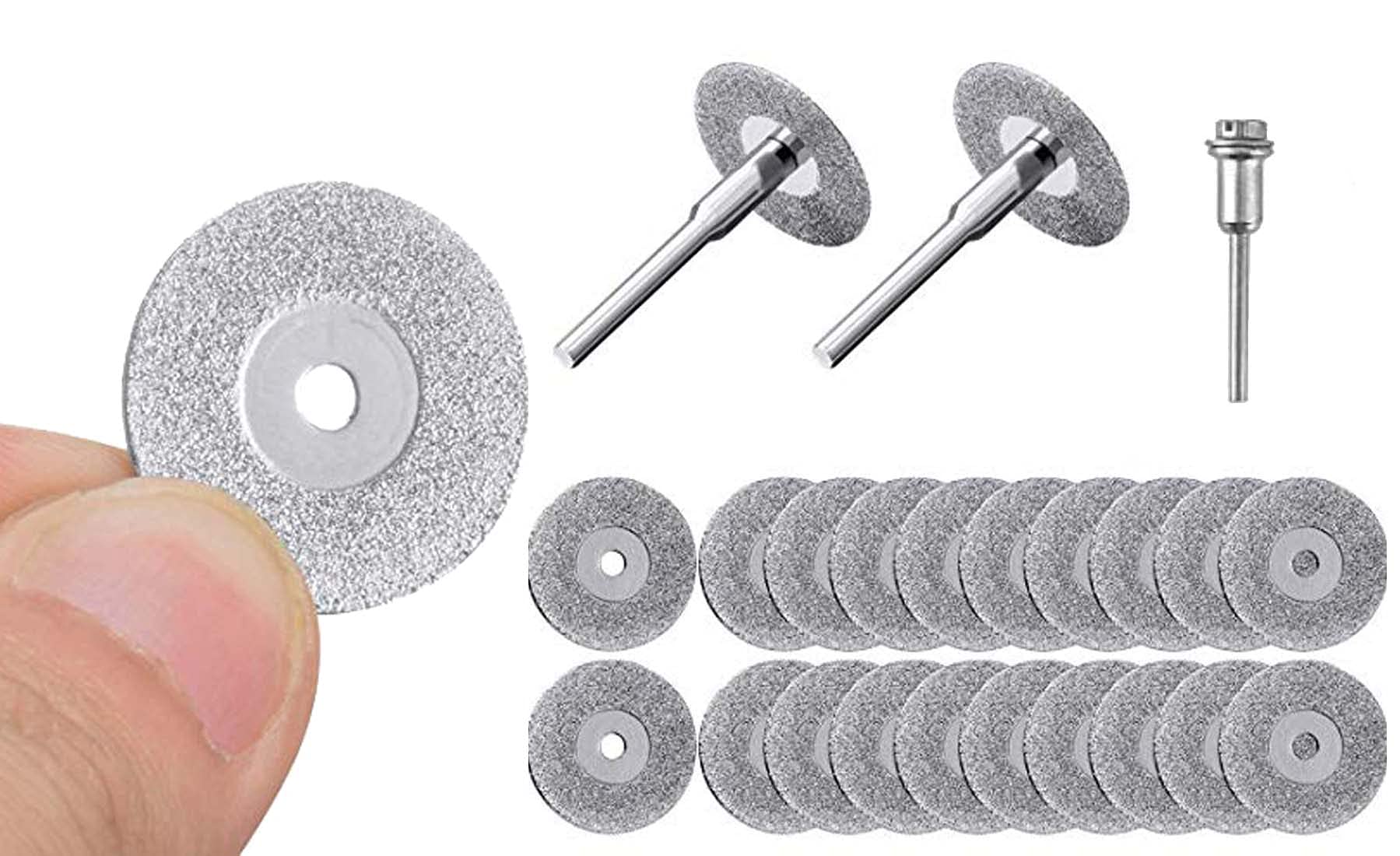 Diy Crafts 12570 India 152 25 Mm Diamond Discs, Emery Diamond Cutting Blades Drill Bit & Mandrel for Dremel, Multicolor, 5 Piece 4